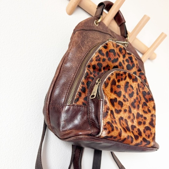 Patrica Nash Leopard Print Backpack Animal Print Leather Backpack Patricia Nash Sinclair Medium  main image 4
